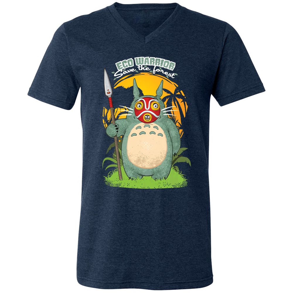 Unisex V-Neck T-Shirt - 5VJPTVG3 - Heather Navy - 15