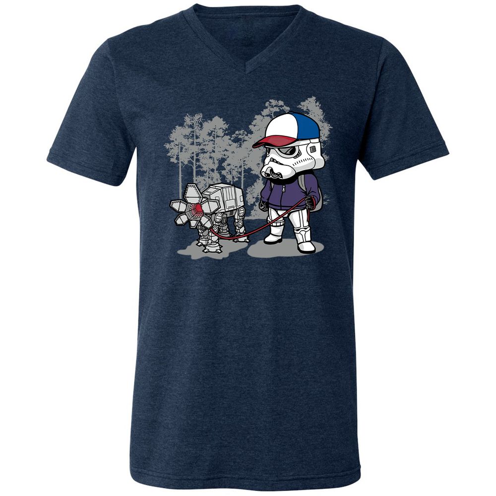 Unisex V-Neck T-Shirt - F8YZJFAJ - Heather Navy - 15