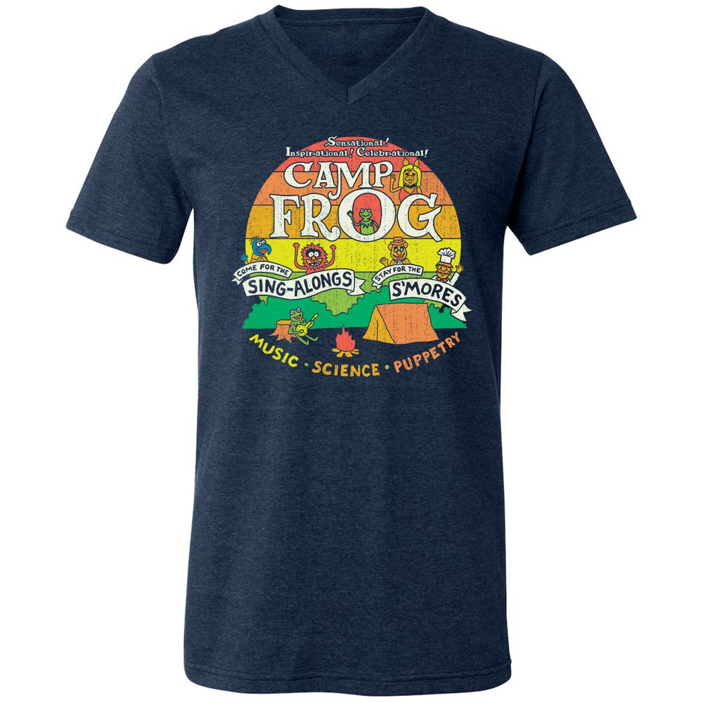 Unisex V-Neck T-Shirt - VRPUWMZB - Heather Navy - 15