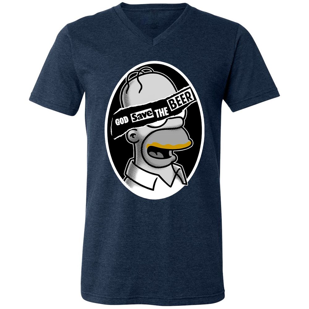 Unisex V-Neck T-Shirt - LUZ5T3XA - Heather Navy - 15