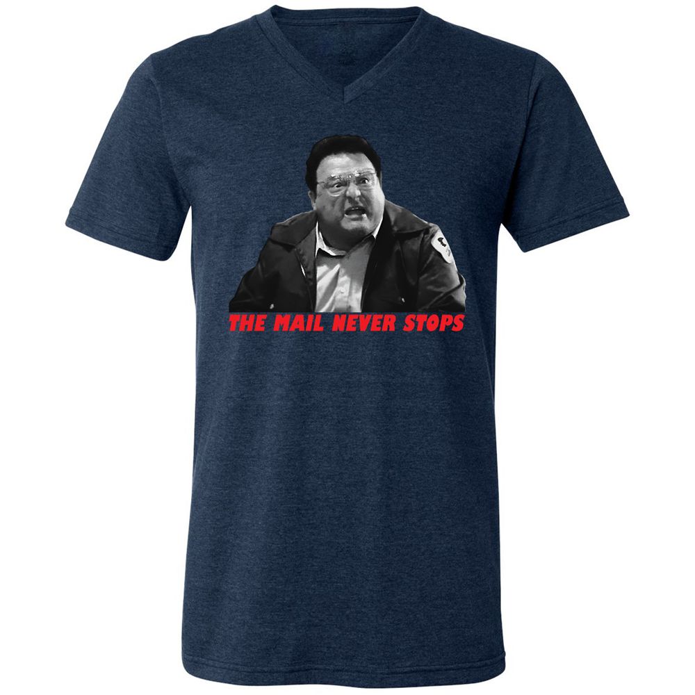 Unisex V-Neck T-Shirt - NKP9F9Q7 - Heather Navy - 15