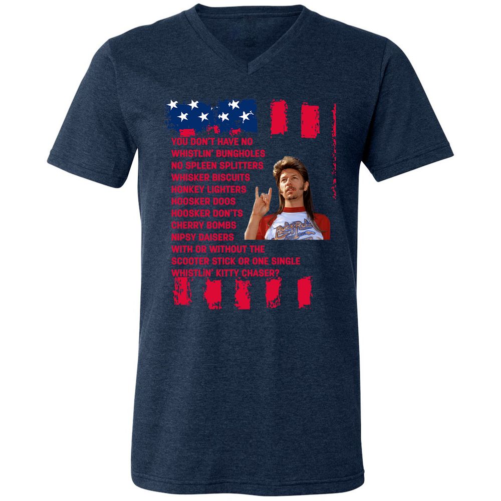 Unisex V-Neck T-Shirt - QSJZ3X14 - Heather Navy - 15