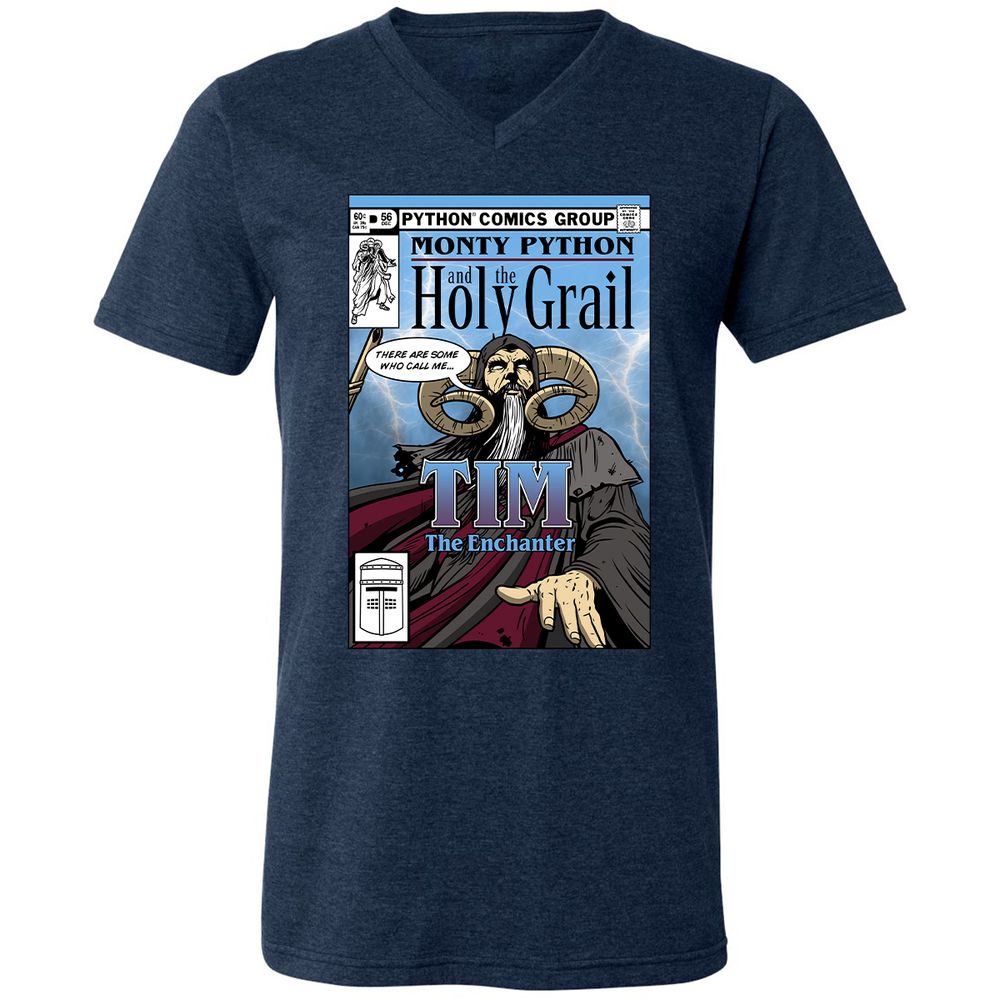 Unisex V-Neck T-Shirt - T24B1DHX - Heather Navy - 15