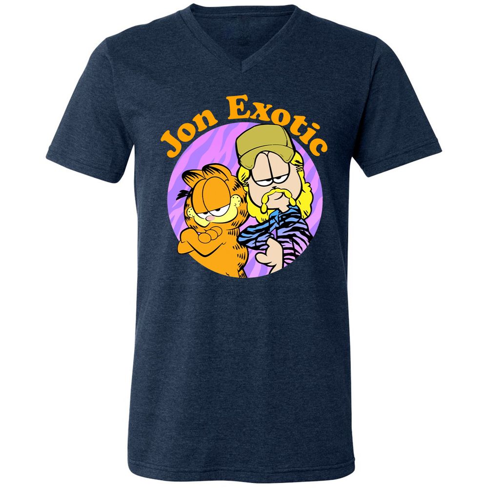 Unisex V-Neck T-Shirt - A4XWUCL1 - Heather Navy - 15