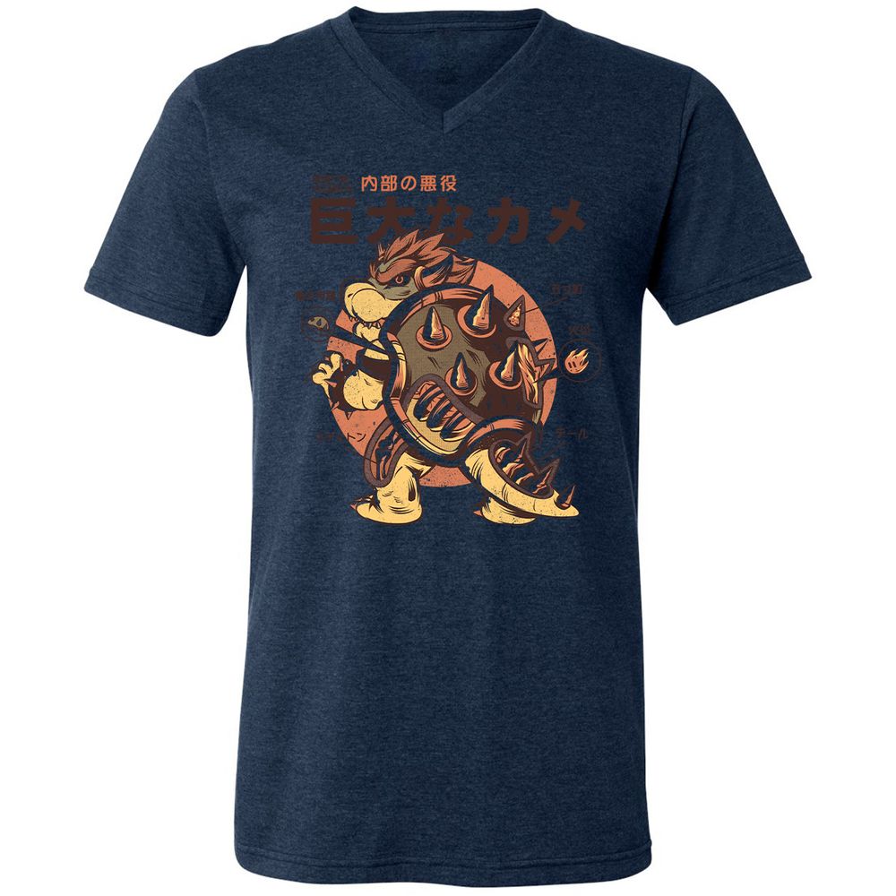 Unisex V-Neck T-Shirt - XJPUBABX - Heather Navy - 15