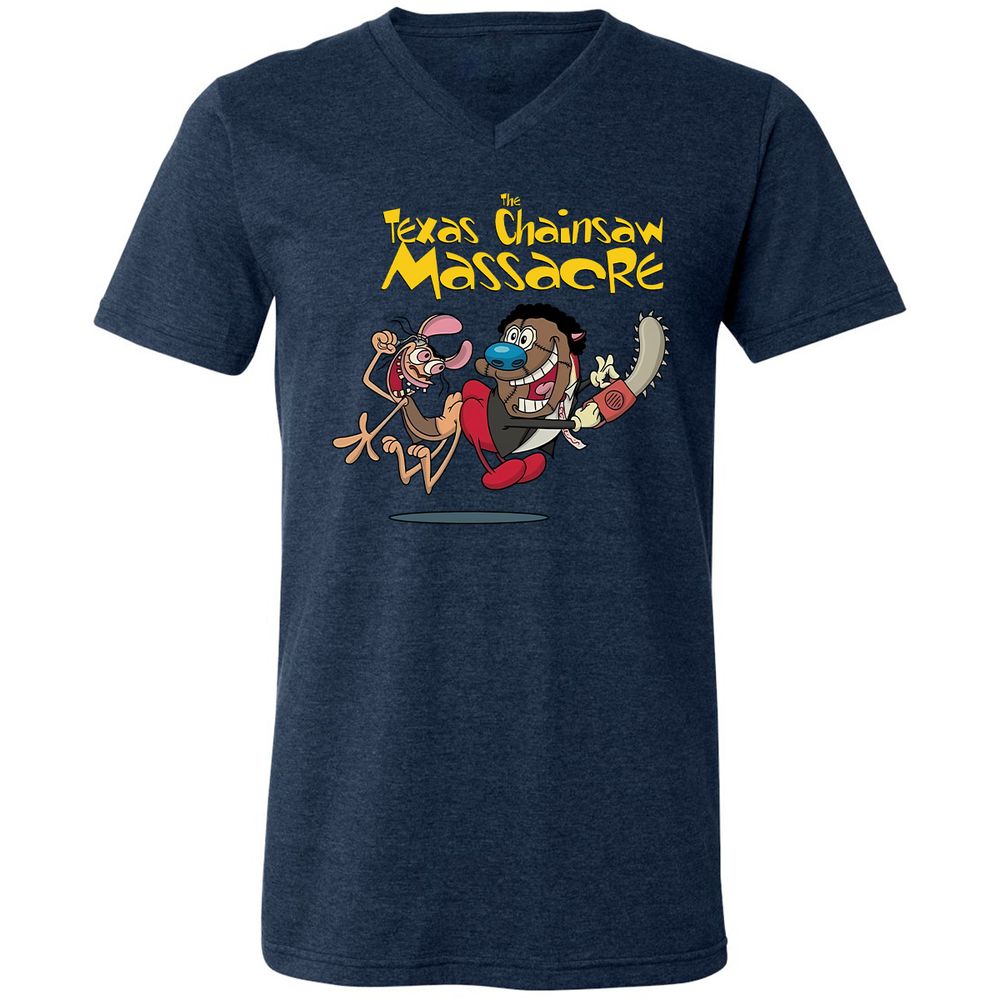 Unisex V-Neck T-Shirt - XM97VNKY - Heather Navy - 15