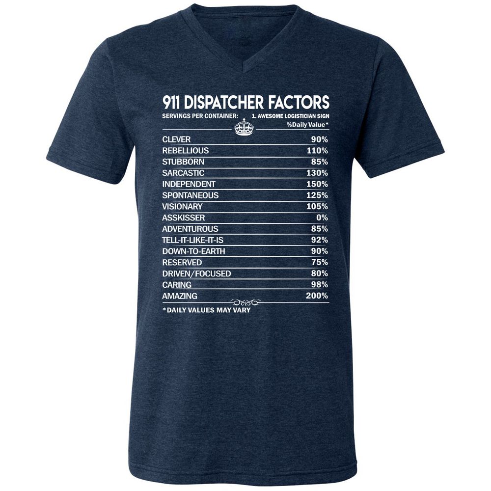 Unisex V-Neck T-Shirt - AHMP2Z15 - Heather Navy - 15
