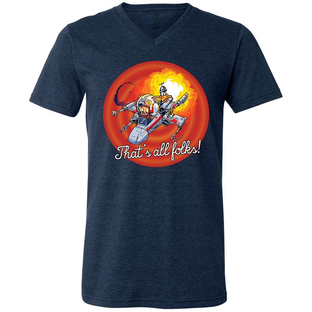Unisex V-Neck T-Shirt - MYXKK9KA - Heather Navy - 15