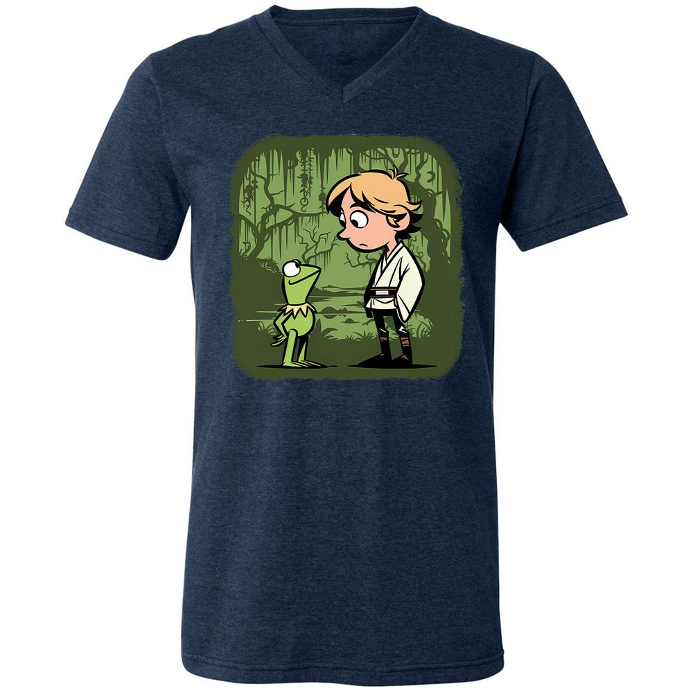 Unisex V-Neck T-Shirt - YAJJN23Z - Heather Navy - 15