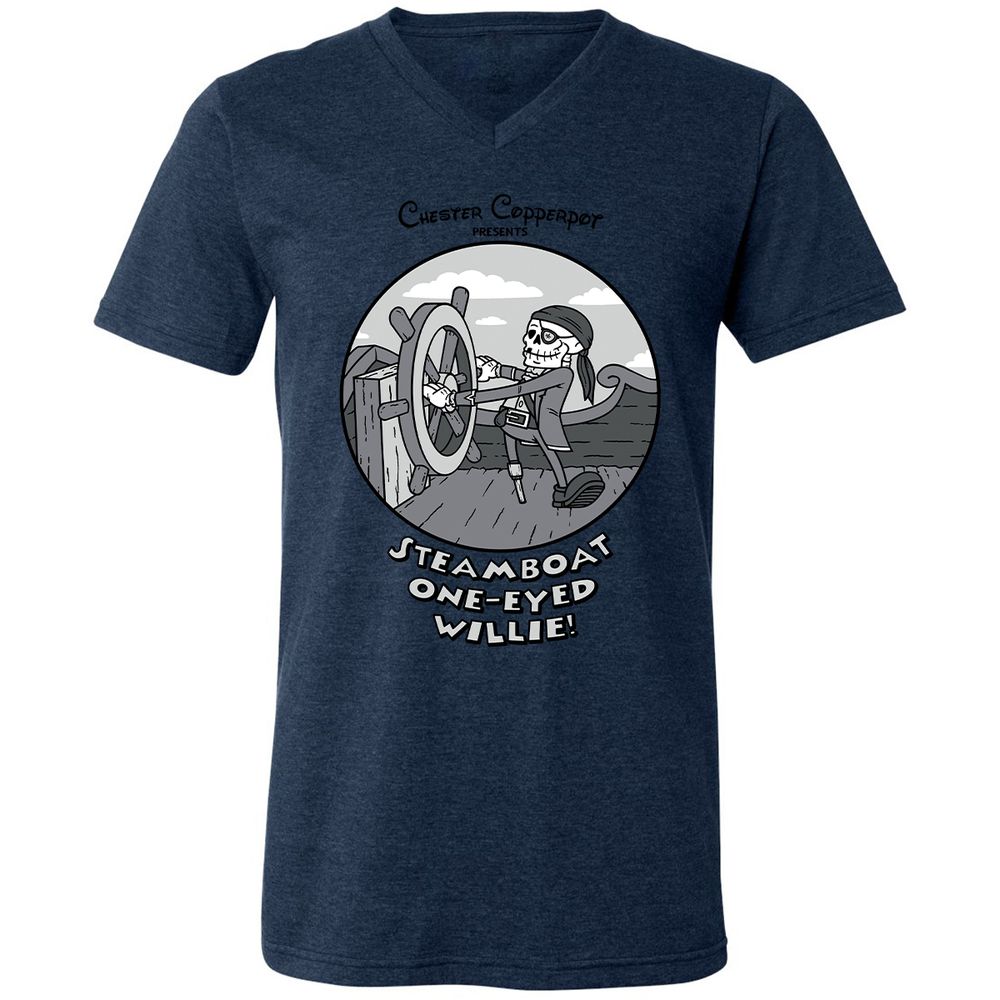 Unisex V-Neck T-Shirt - LA71C2ZM - Heather Navy - 15