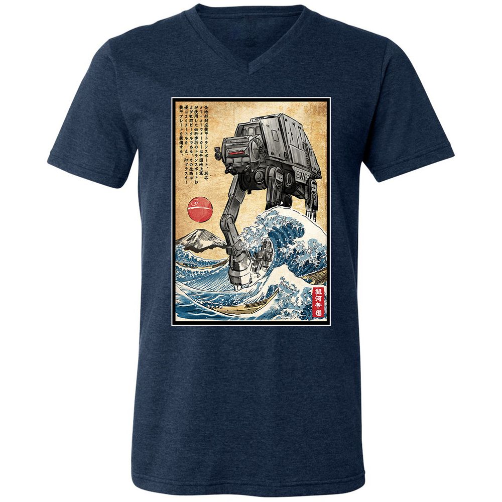 Unisex V-Neck T-Shirt - 1WDUXCHA - Heather Navy - 15