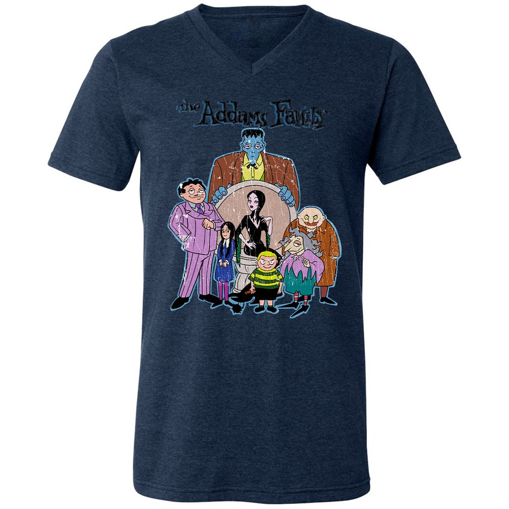 Unisex V-Neck T-Shirt - P1NZ93KD - Heather Navy - 15