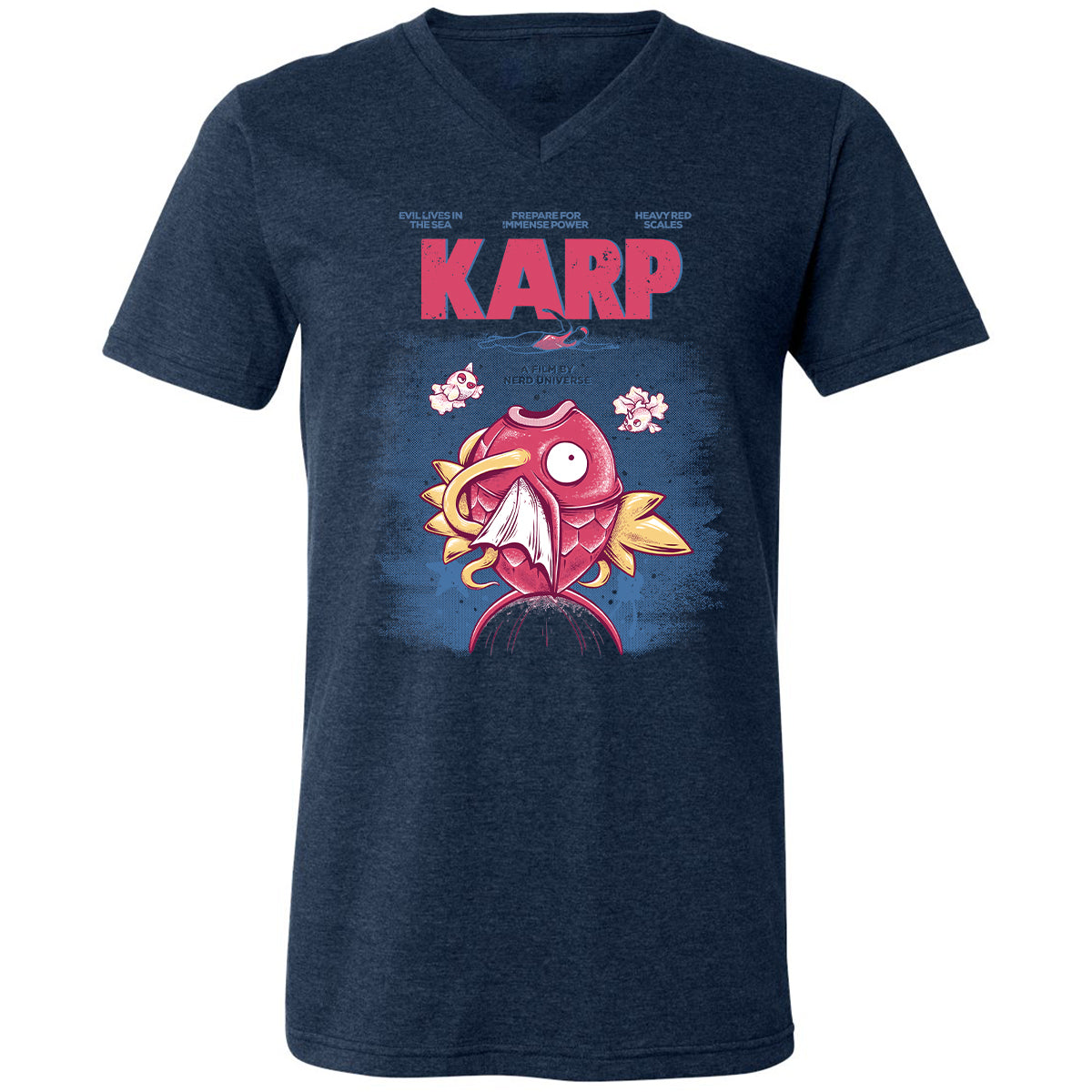 Unisex V-Neck T-Shirt - BC27YCPV - Heather Navy - 15