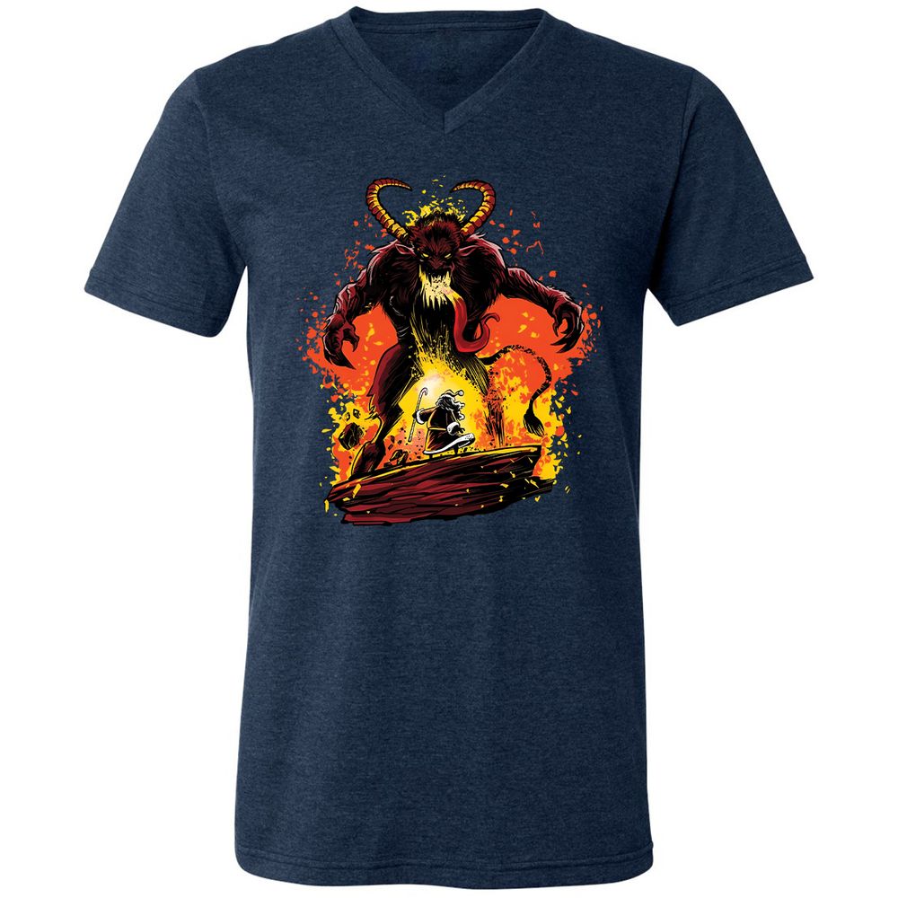 Unisex V-Neck T-Shirt - AYCB8Z2G - Heather Navy - 15