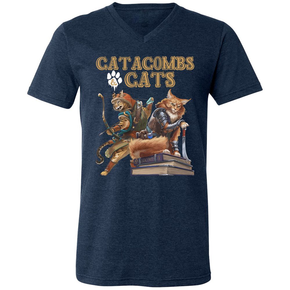 Unisex V-Neck T-Shirt - EU7U3G79 - Heather Navy - 15