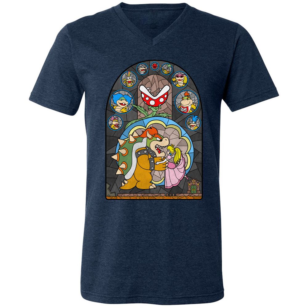 Unisex V-Neck T-Shirt - ZTB5GS8S - Heather Navy - 15