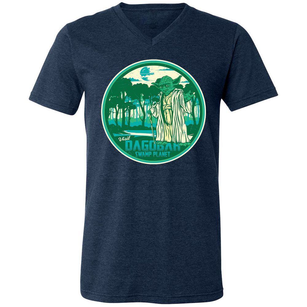 Unisex V-Neck T-Shirt - AS6XKND5 - Heather Navy - 15