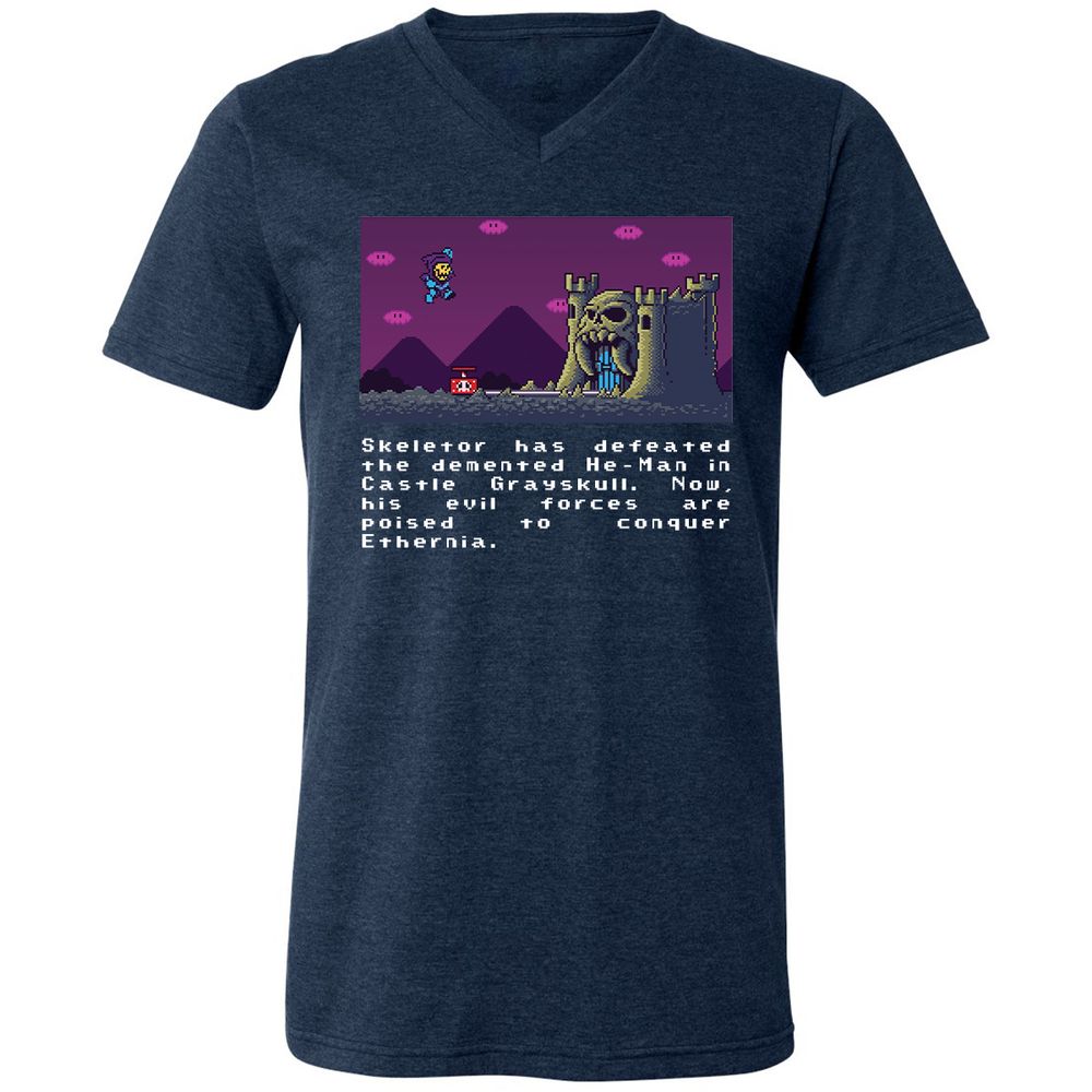 Unisex V-Neck T-Shirt - VUBP21QZ - Heather Navy - 15