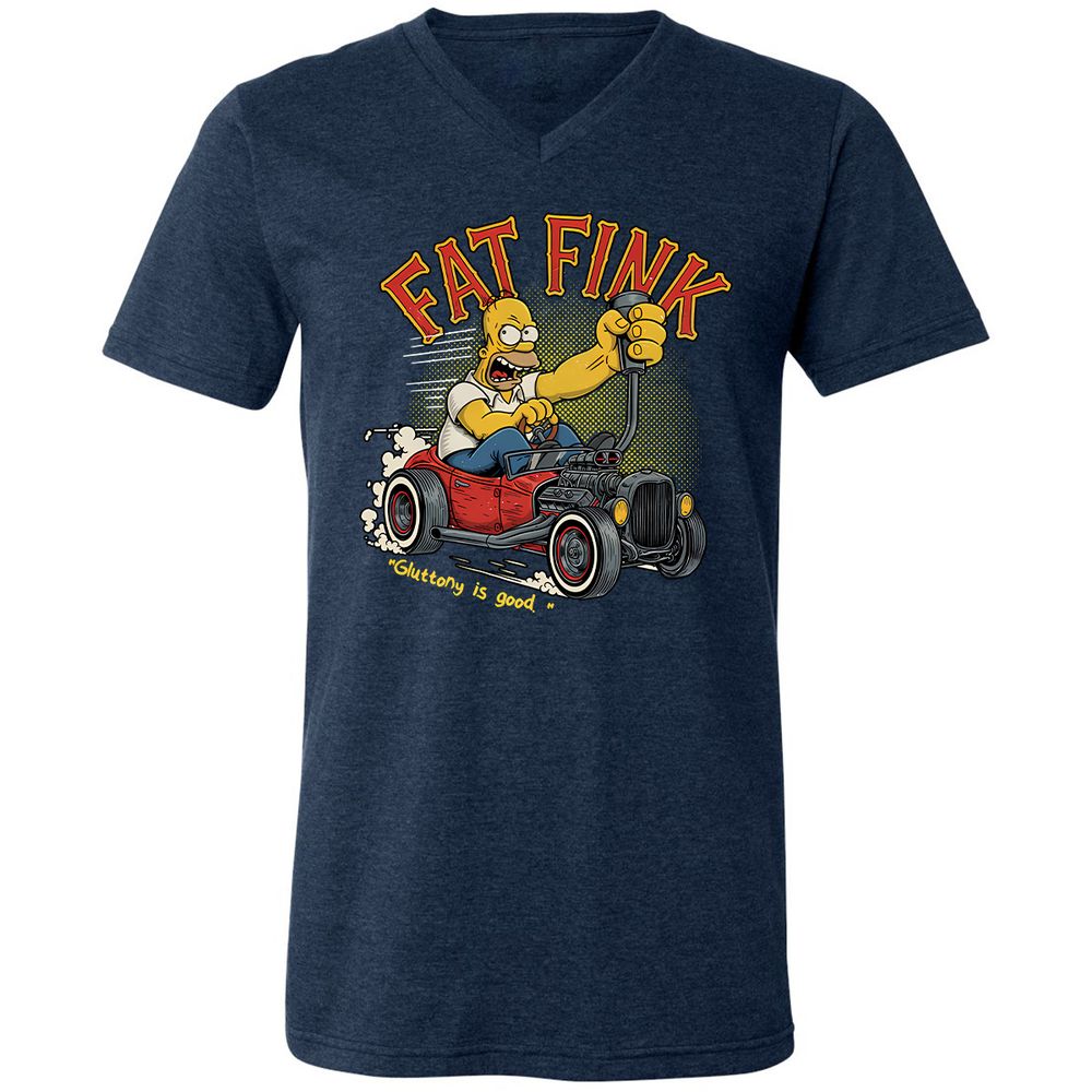 Unisex V-Neck T-Shirt - 6KG9UAWK - Heather Navy - 15