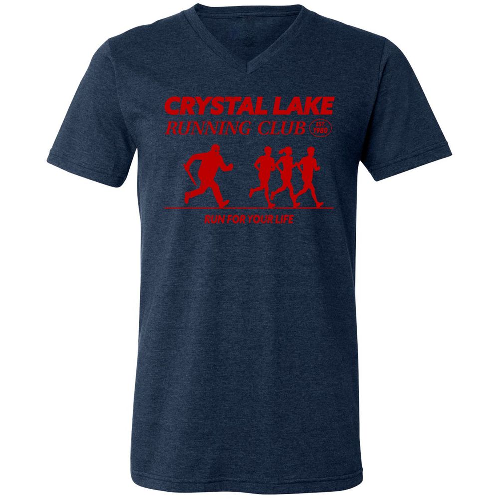 Unisex V-Neck T-Shirt - T77X4BCF - Heather Navy - 15