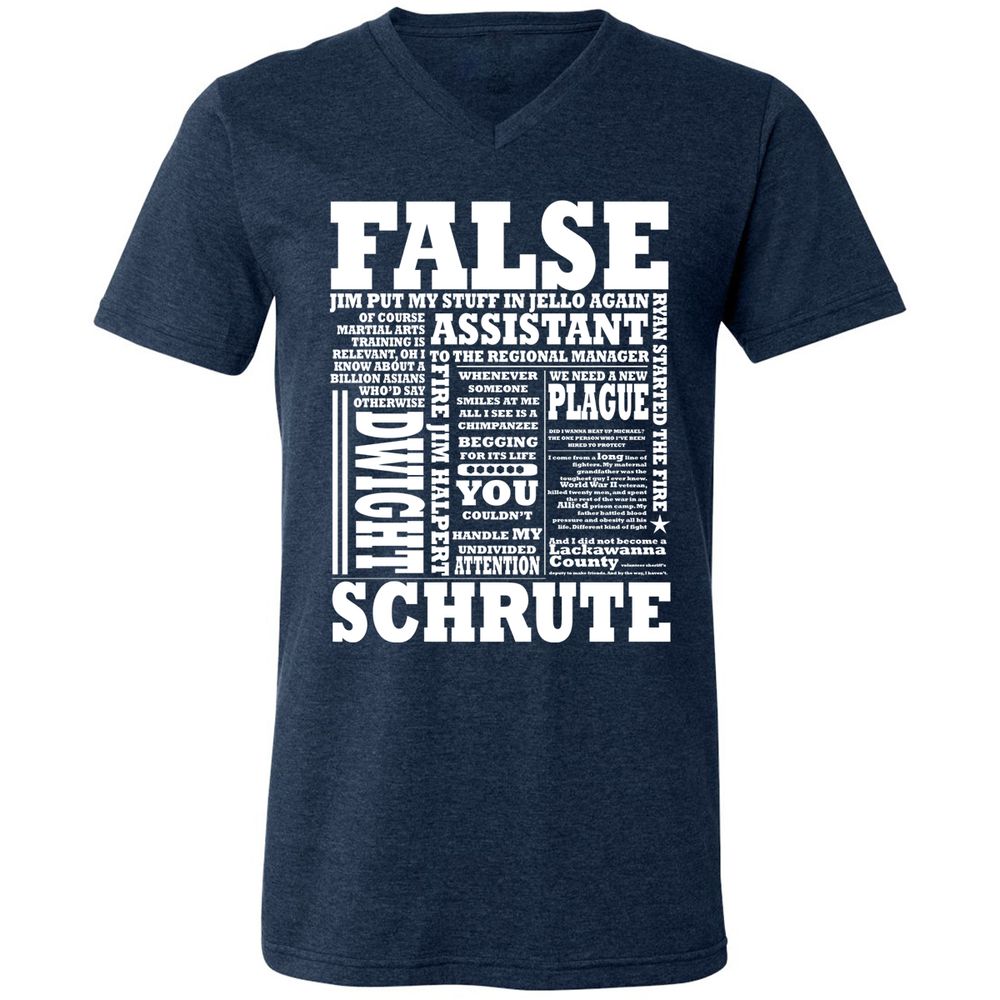 Unisex V-Neck T-Shirt - 2BE1JPTM - Heather Navy - 15