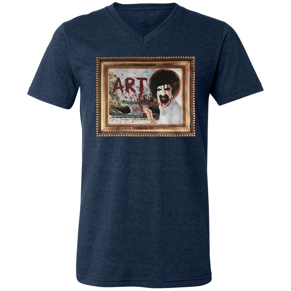 Unisex V-Neck T-Shirt - BWV4E9M1 - Heather Navy - 15