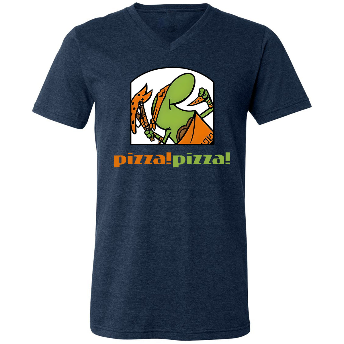 Unisex V-Neck T-Shirt - 4CGK8SSF - Heather Navy - 15