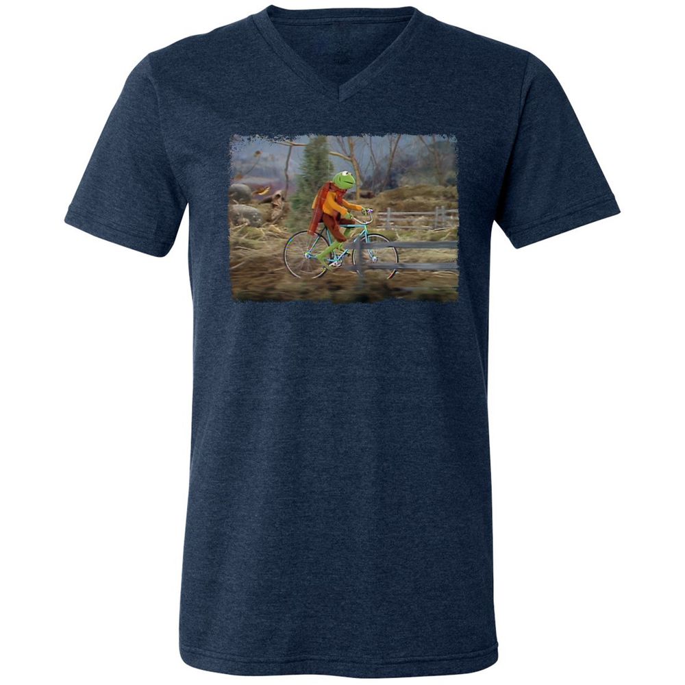 Unisex V-Neck T-Shirt - GNDHAHKS - Heather Navy - 15