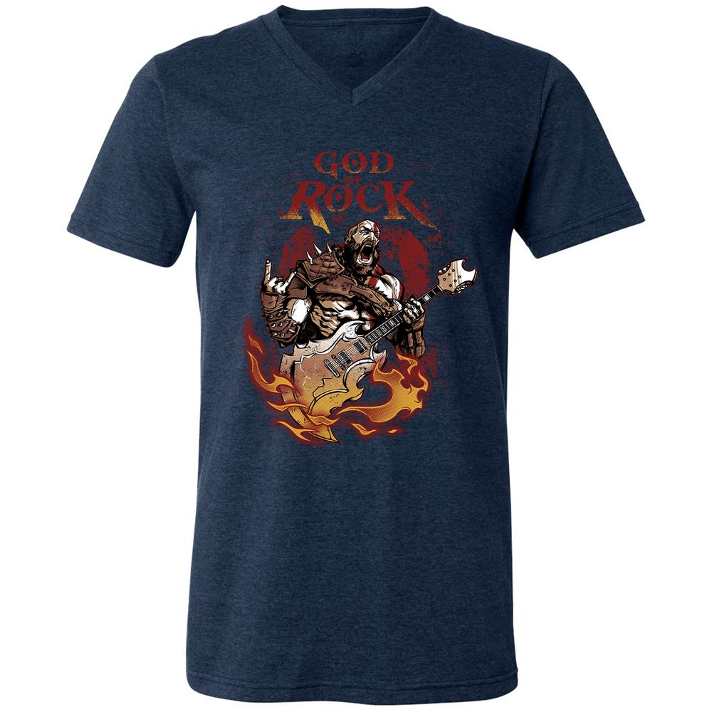 Unisex V-Neck T-Shirt - SBX6R4FP - Heather Navy - 15