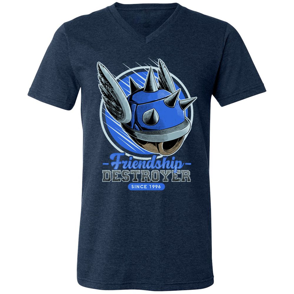 Unisex V-Neck T-Shirt - N4BZUF22 - Heather Navy - 15