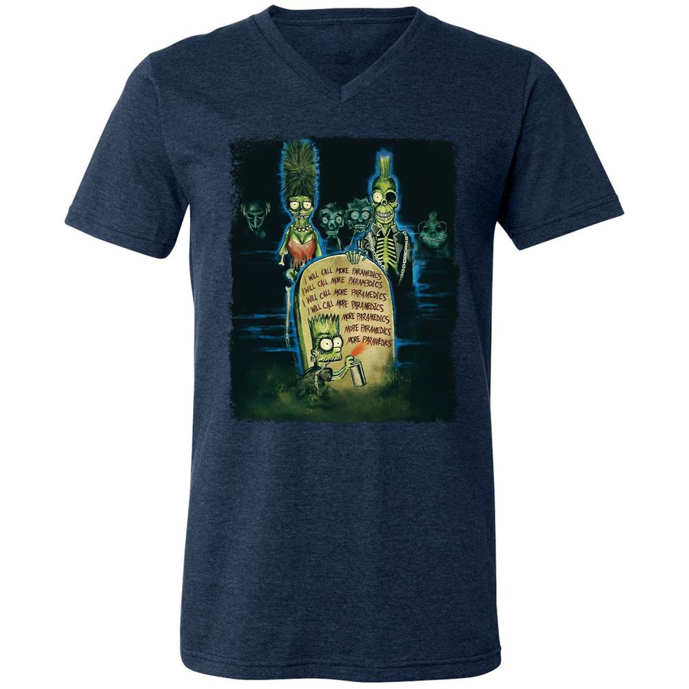 Unisex V-Neck T-Shirt - MHVZ2E15 - Heather Navy - 15