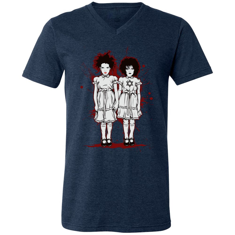 Unisex V-Neck T-Shirt - S1FPTWRP - Heather Navy - 15