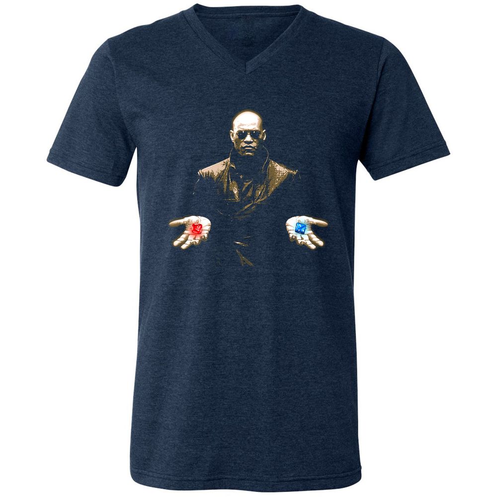 Unisex V-Neck T-Shirt - KVHFVMAC - Heather Navy - 15