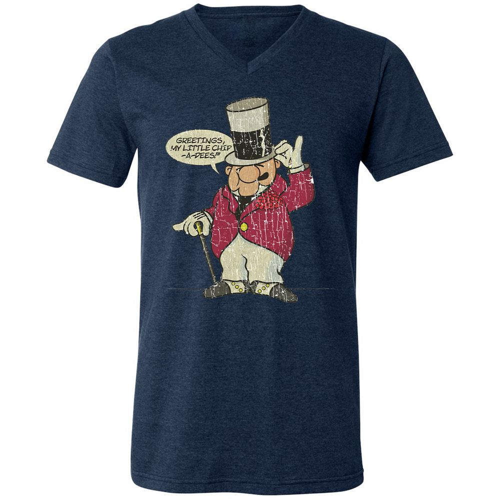 Unisex V-Neck T-Shirt - YZZ1PWQL - Heather Navy - 15