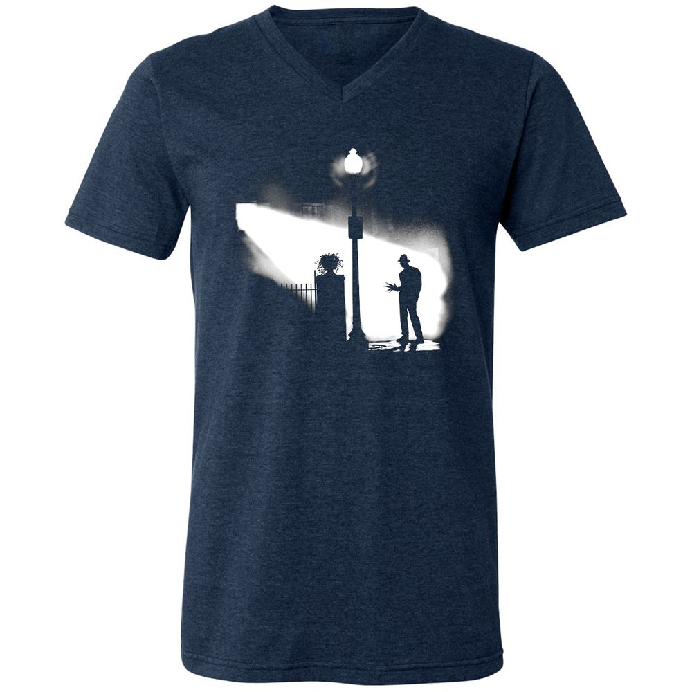 Unisex V-Neck T-Shirt - ZKA5L1MQ - Heather Navy - 15