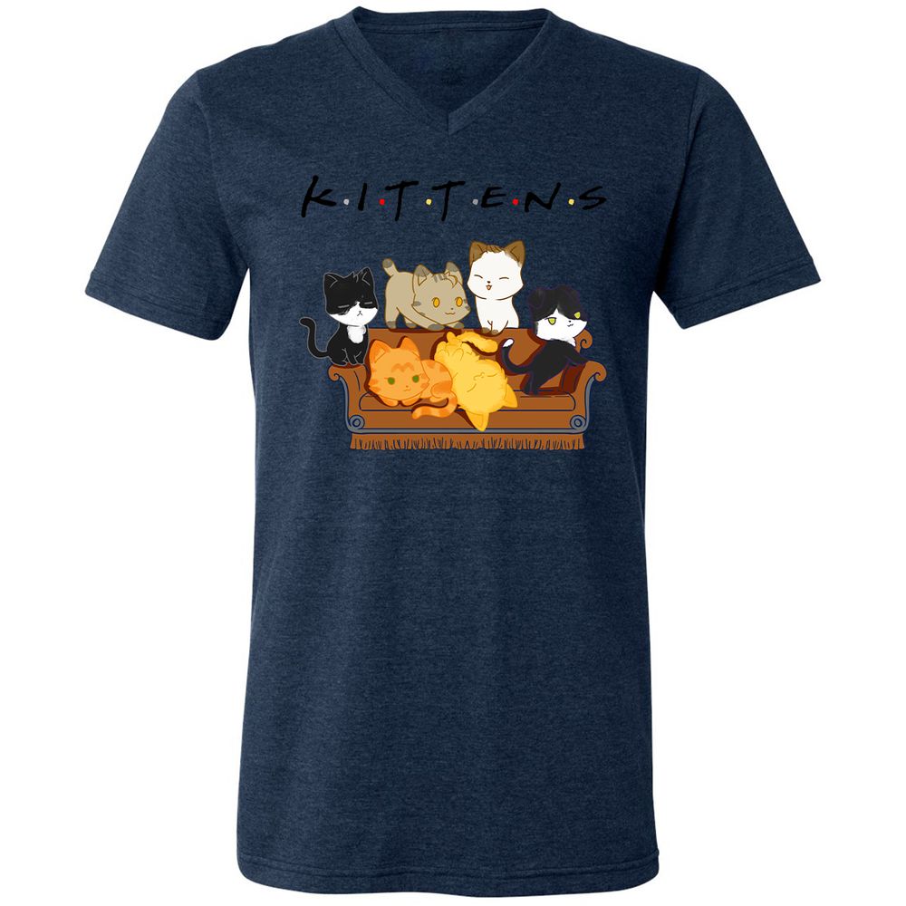 Unisex V-Neck T-Shirt - GD46DACM - Heather Navy - 15