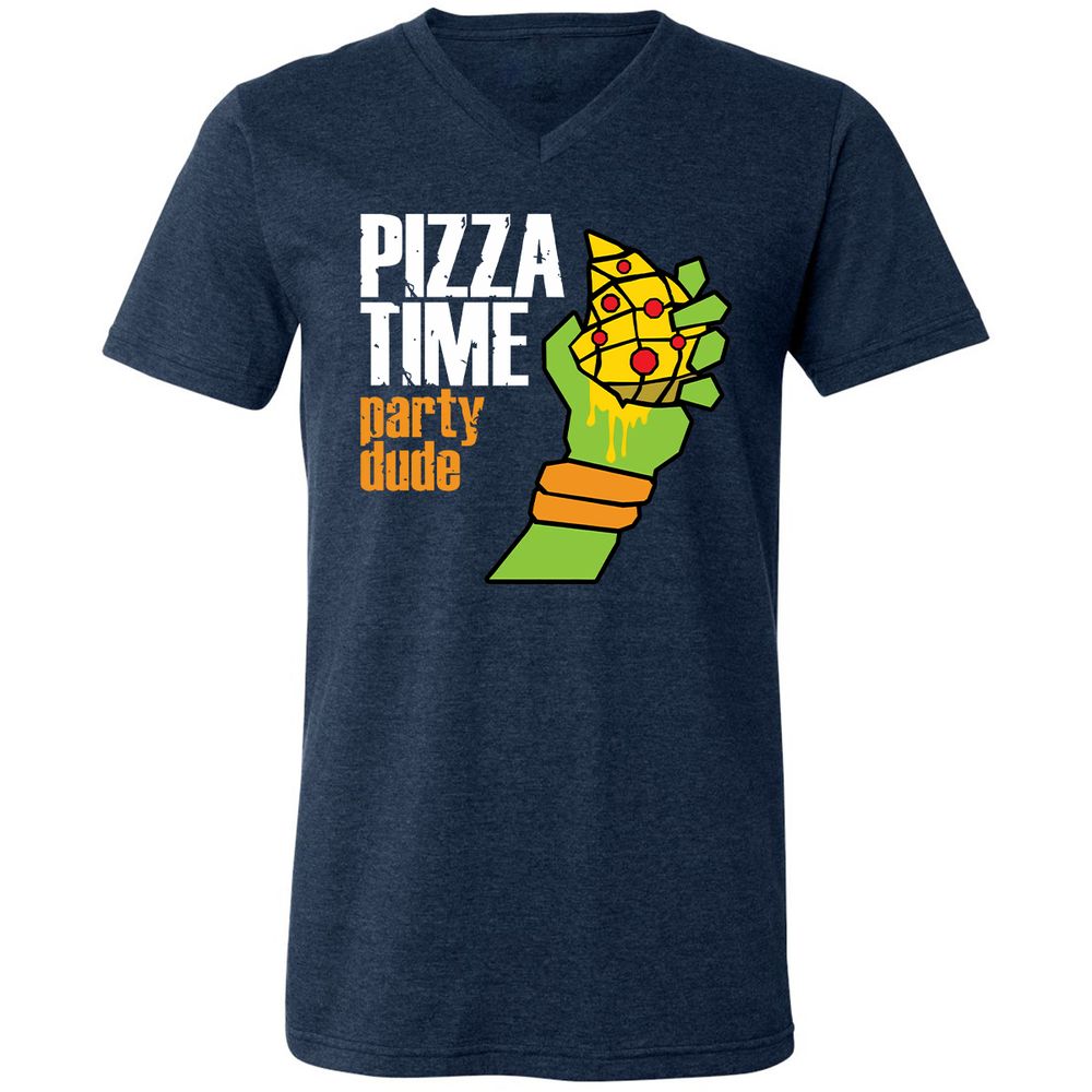 Unisex V-Neck T-Shirt - DJLE7KED - Heather Navy - 15