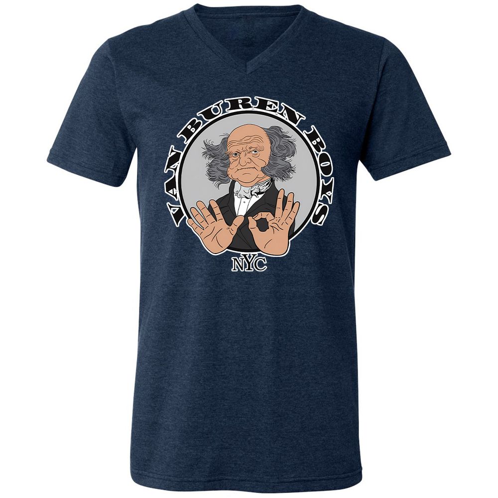Unisex V-Neck T-Shirt - NEKEJSL3 - Heather Navy - 15