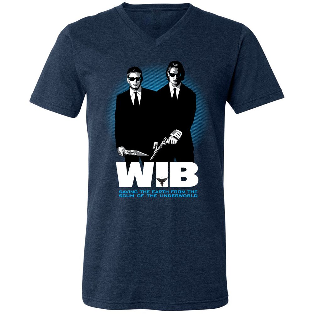 Unisex V-Neck T-Shirt - S97MDDT4 - Heather Navy - 15