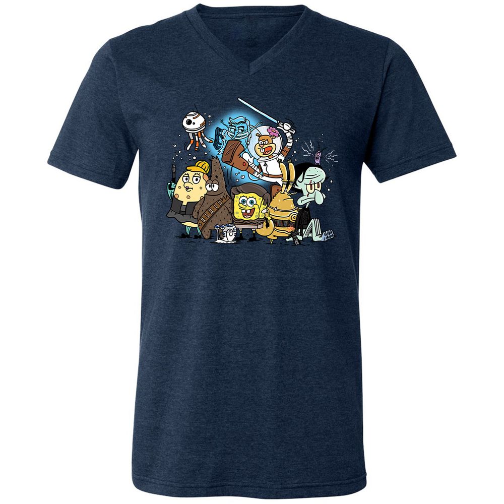 Unisex V-Neck T-Shirt - BLSM8SWB - Heather Navy - 15