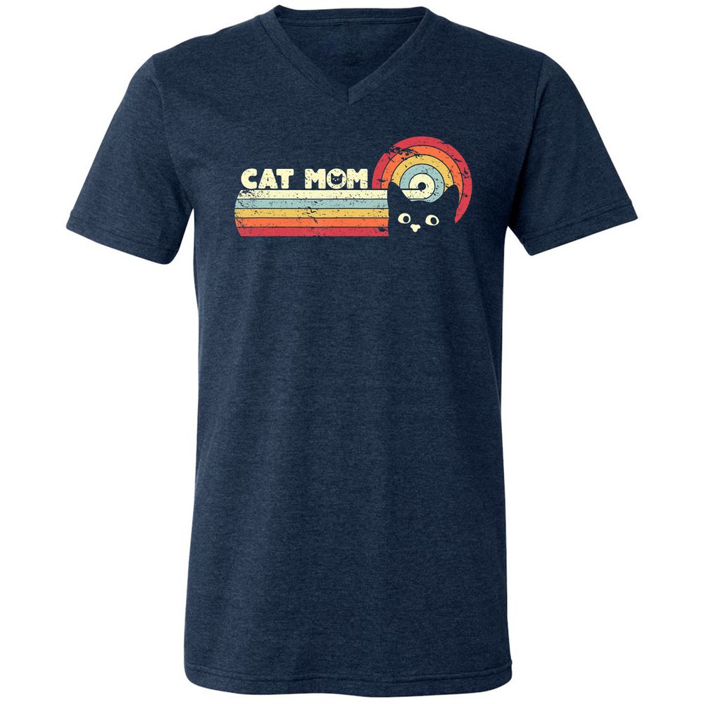 Unisex V-Neck T-Shirt - C5T6W88W - Heather Navy - 15