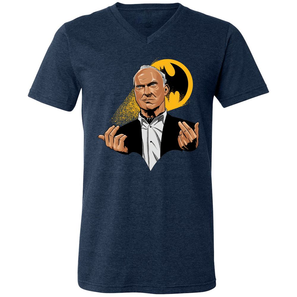 Unisex V-Neck T-Shirt - Q2ZS4ETE - Heather Navy - 15