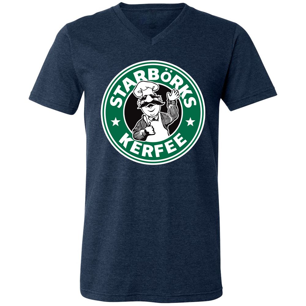 Unisex V-Neck T-Shirt - T8C2C89L - Heather Navy - 15