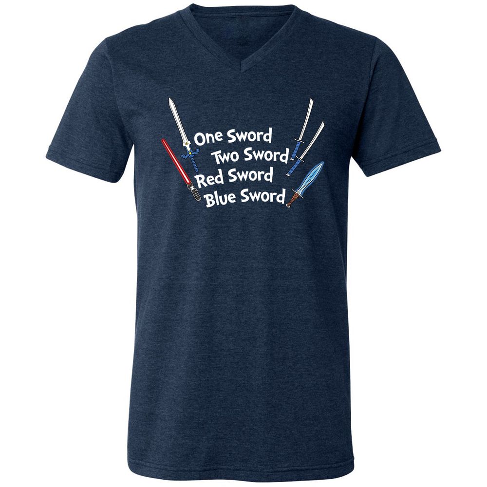 Unisex V-Neck T-Shirt - EXHGPAGF - Heather Navy - 15