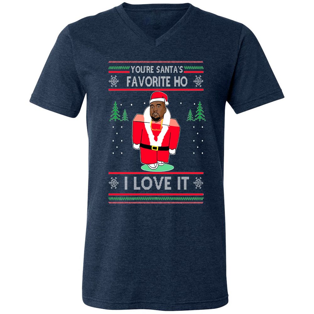 Unisex V-Neck T-Shirt - KAYDA7EP - Heather Navy - 15