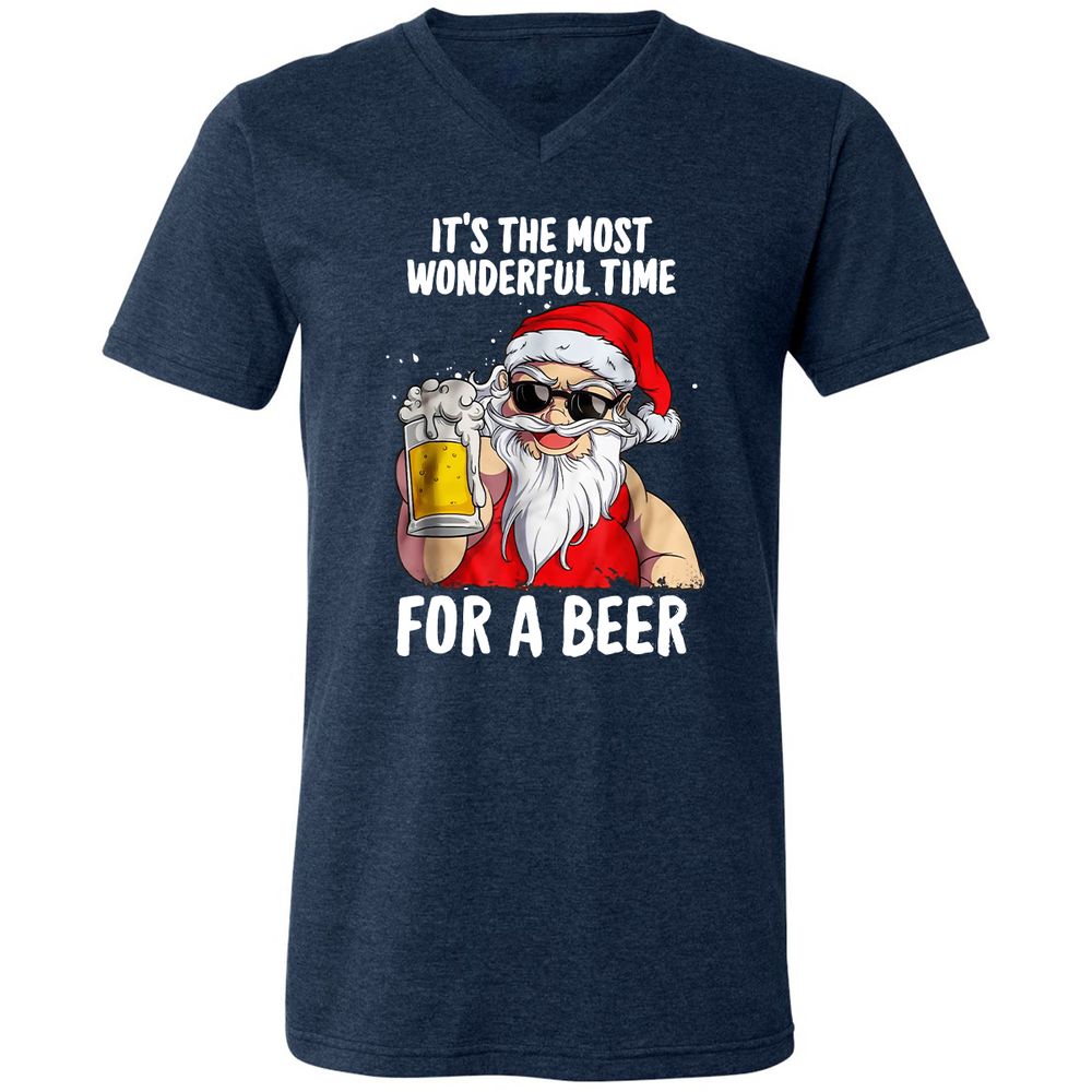 Unisex V-Neck T-Shirt - VCBRD3K8 - Heather Navy - 15
