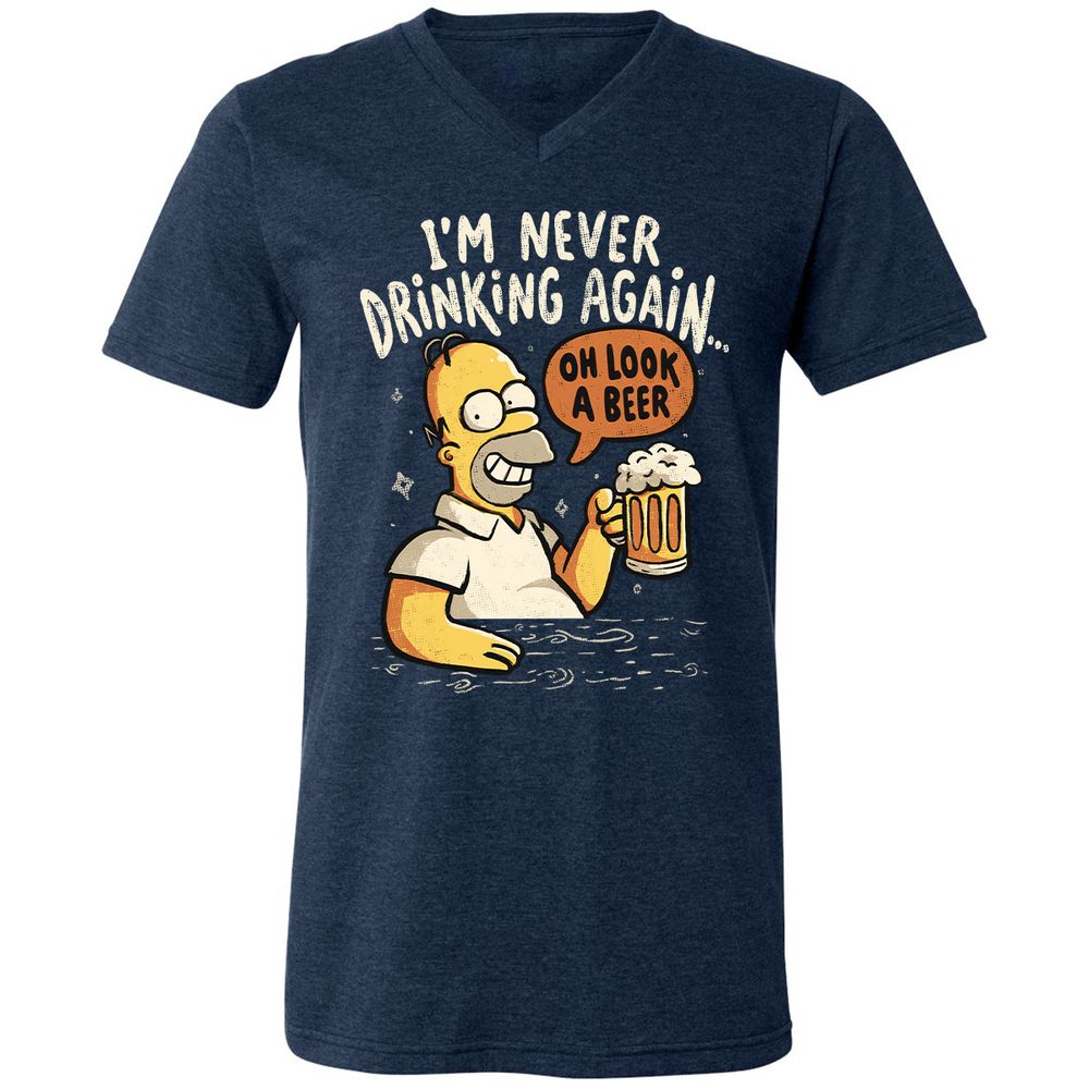 Unisex V-Neck T-Shirt - 2RRHGG28 - Heather Navy - 15