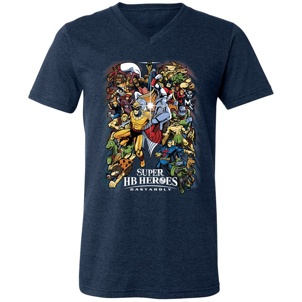 Unisex V-Neck T-Shirt - YU1ZV3D4 - Heather Navy - 15