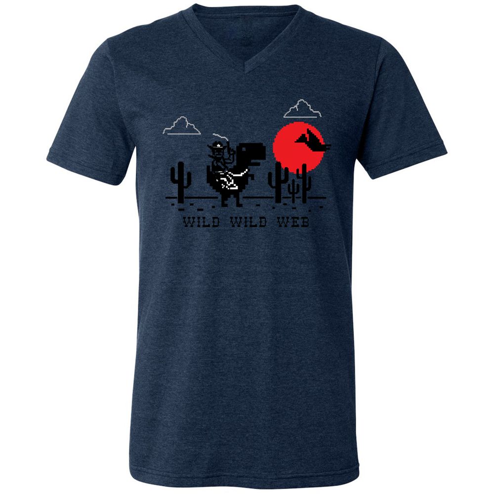 Unisex V-Neck T-Shirt - MFUMP5DT - Heather Navy - 15