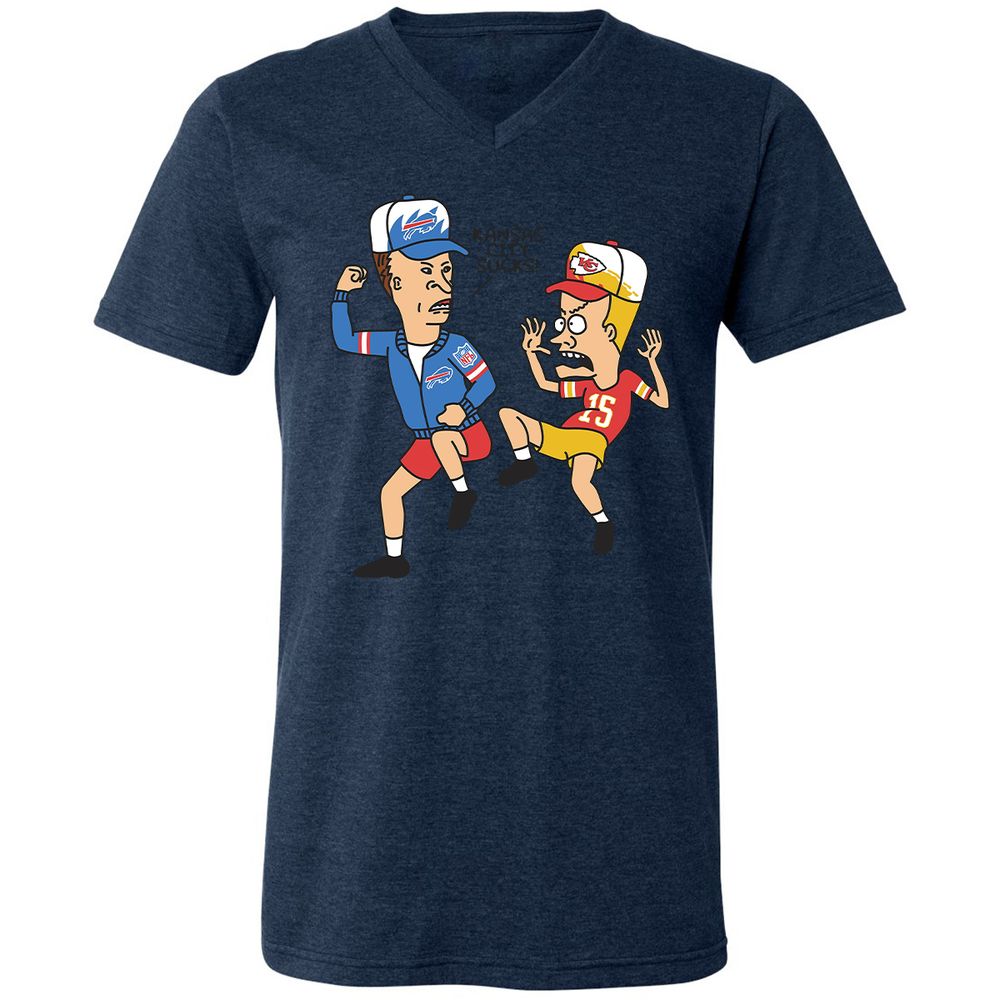 Unisex V-Neck T-Shirt - 852LTBDQ - Heather Navy - 15